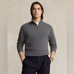 Polo Ralph Lauren Estate-Rib Quarter-Zip Pullover Gray size XXL